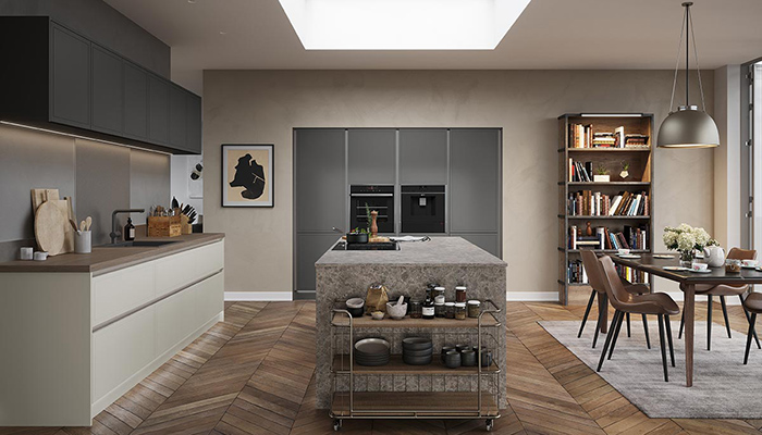 H Line Melrose Highland Stone doors from Masterclass Kitchens