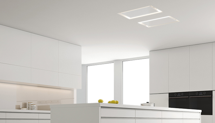 Pando’s E-251 hood fits inside the ceiling offering total minimalism – it measures 1230mm wide and has an A+ energy rating