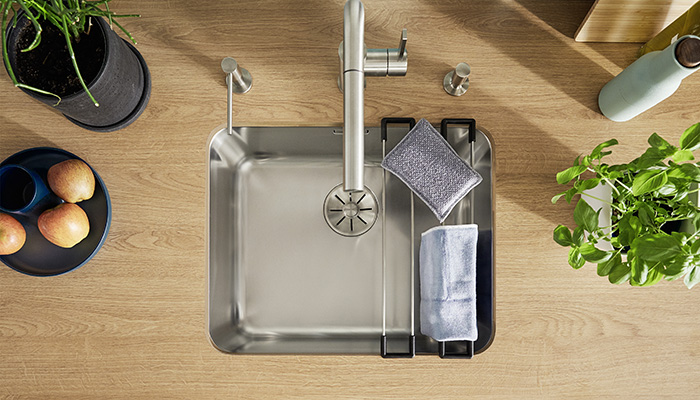 Blanco’s undermount Solis stainless steel sink comes in seven sizes for ultimate design flexibility