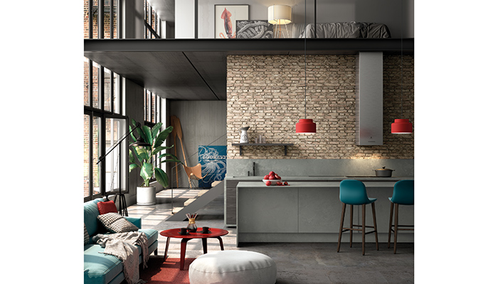 Seaport by Silestone is a dark, worn cement-style colour inspired by the small seaside district in south-eastern Manhattan