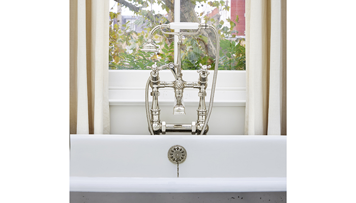 Nickel brassware is featured throughout, from the Mull Classic 3-hole basin mixer to the 3-bar wall mounted towel radiators