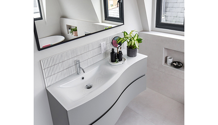 Crosswater Svelte 120 Storm Grey vanity unit