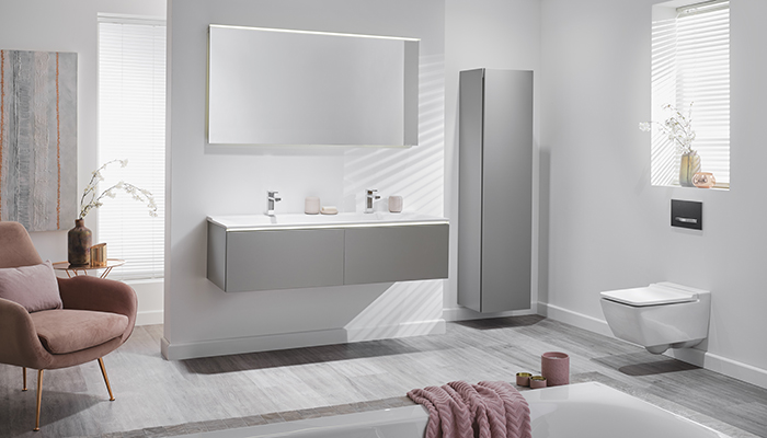 Geberit’s Xeno² mirror boasts LED strip lighting around the exterior, incorporating energy-efficient and atmospheric lighting with a minimalist aesthetic