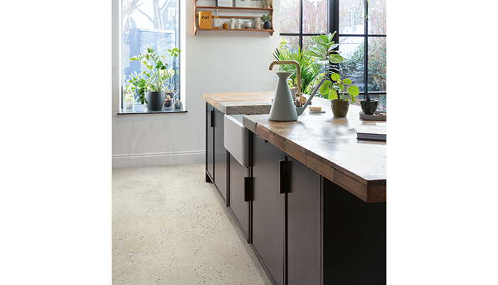 This Click Pebble Concrete design is part of Quick-Step’s brand new Illume collection, which boasts stain and scratch guard technology, 100% resistance to surface moisture and its patented Uniclic system for effortless installation