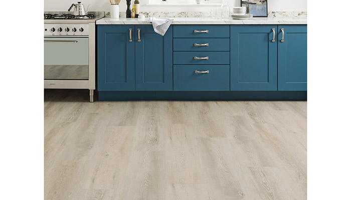 Palio Trade by Karndean offers a collection of contemporary luxury vinyl wood and stone designs cut into individual tiles and planks, available to installers in three easy-fit formats: Rigid Core, LooseLay and Gluedown. Shown here is Palmaria, a bright and airy choice featuring authentic knots and grains