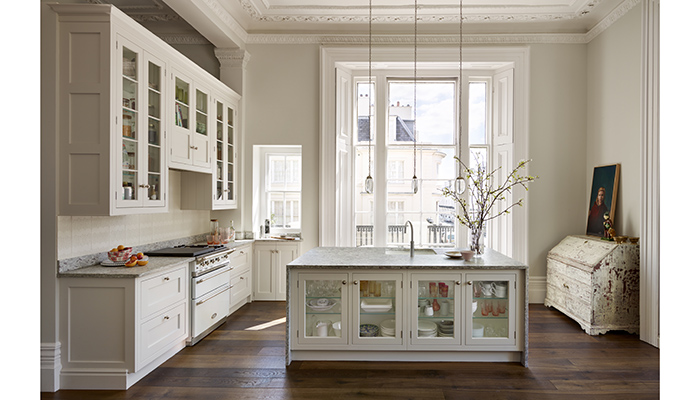 The colour scheme of this kitchen by Martin Moore was kept deliberately warm and neutral, interacting with the abundance of natural light within the room