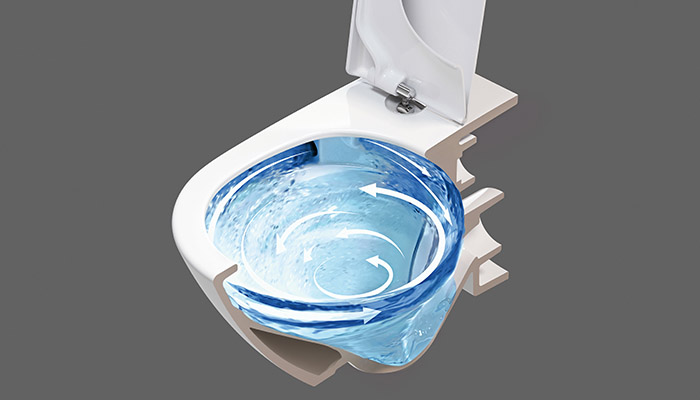 The Villeroy & Boch Universo TwistFlush in White Alpin CeramicPlus saves up to 19,700 litres of water a year and is quick and easy to clean, reducing the use of harmful chemicals