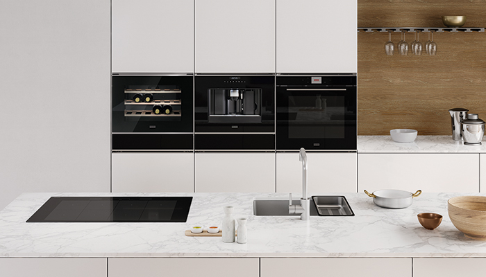 Franke's premium Mythos appliances include a new Wine Cooler and Coffee Machine