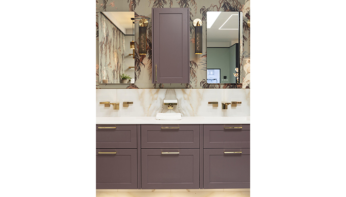 Dansani furniture in special finish Plum with Axor brassware