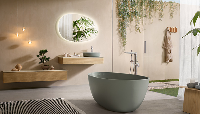 Villeroy & Boch’s softly hued Antao bath and basin