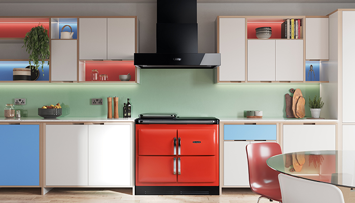 Combining retro styling with modern technology, the Rayburn Ranger is ideal for contemporary or classic kitchens. It comes in a choice of colours, including Tomato, pictured, and has two large-capacity radiant ovens, a warming oven and a grill, all of which operate independently. It also has a cast iron hotplate as well as a two-zone induction hob 