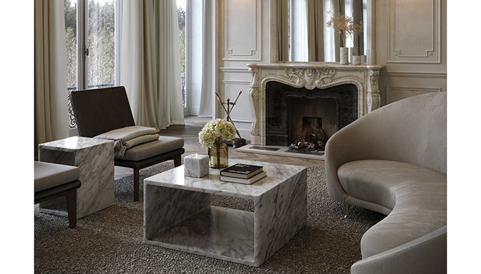 Azzurra Carrara Marble Coffee Table