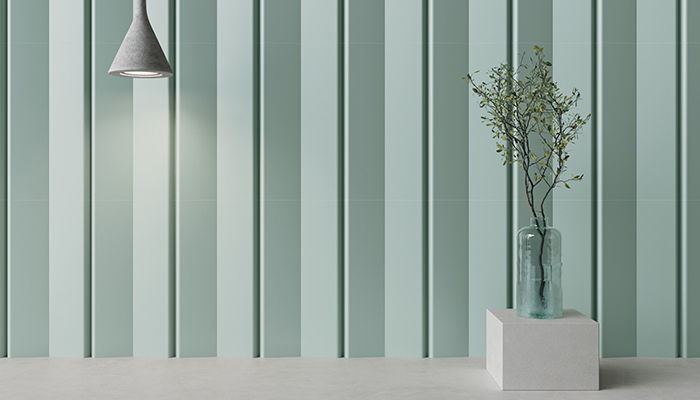 ONA BY DSIGNIO is the latest designer collaboration from Harmony, and is inspired by the way in which waves merge with one another, recreating the harmonious restful appearance of moving water. Each tile measures 12 x 45cm and comes in a choice of White, Mint and Green