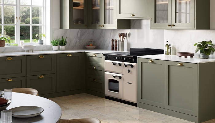 Rangemaster's Classic 90cm induction range cooker in the new Pale Cream colourway