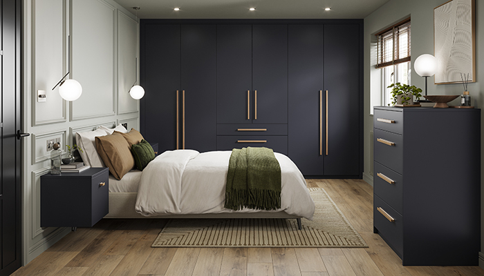 Hockley Navy bedroom