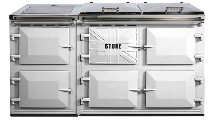 At 1700mm wide, the 1700 is Stone Cooker’s largest model. It is available in over 25 front panel colours and can be customised with lids in brushed steel, polished stainless steel or coloured enamel