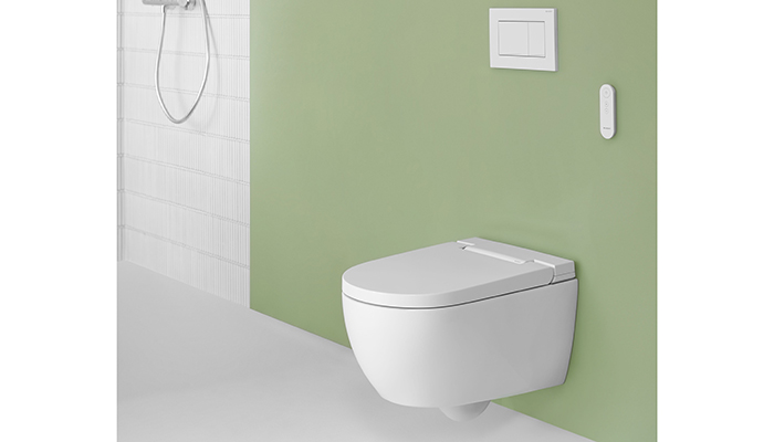 Geberit says that its AquaClean Alba has been a ‘game changer’ for the market due to its affordable price point. Its patented WhirlSpray technology provides gentle yet effective cleansing, while the quiet TurboFlush system and rimless ceramic design ensure easy cleaning
