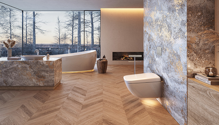 Featuring a memory function for 4 users, Toto’s Neorest WX1 has a sensor-controlled lid that opens and closes automatically and an automatic night light. Other highlights include the heatable seat, which is temperature selectable and the dryer with heat regulation