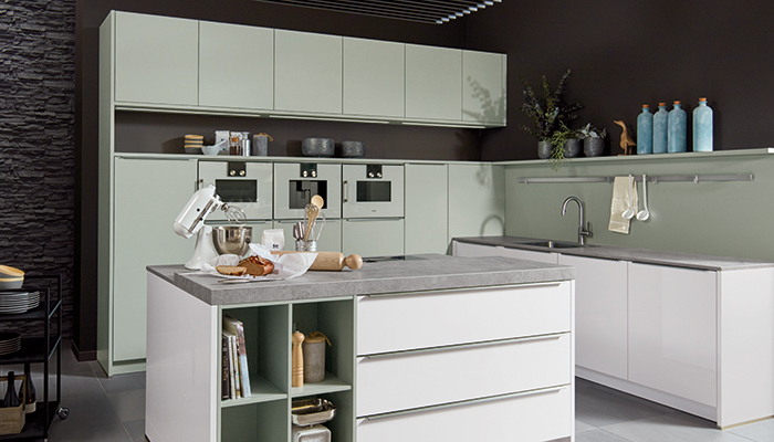Pronorm adds new on trend Grey-Green matt lacquer door finish