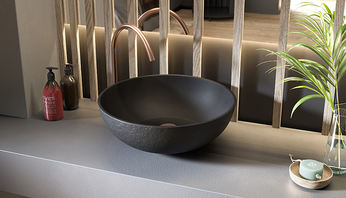 Acquabella unveils new textured countertop basin range