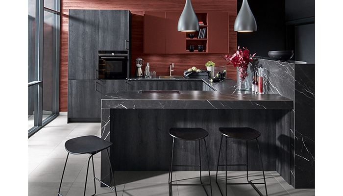 Pronorm introduces new Hemlock Lava black kitchen door
