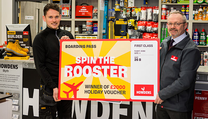 Howdens gives away star prize holiday voucher to winning customer