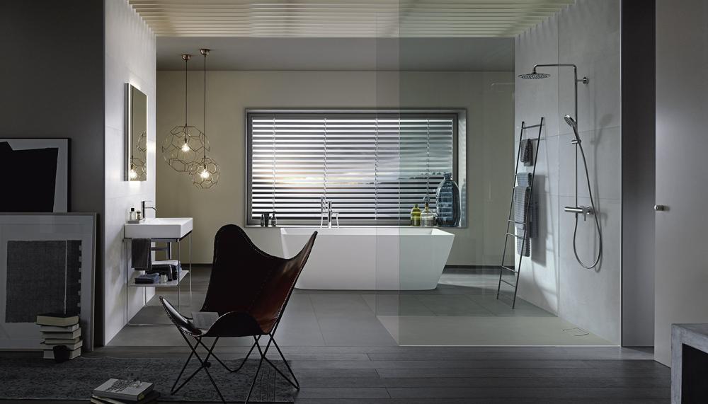 Available in Anthracite, White or Concrete Grey, Duravit’s stone-effect Stonetto shower trays are made from DuroCast UltraResist and feature an integrated slope to optimise water drainage. With a matt, scratch resistant, non-slip surface,  Stonetto trays feature a built-in ‘dirt eraser’ for easy cleaning 