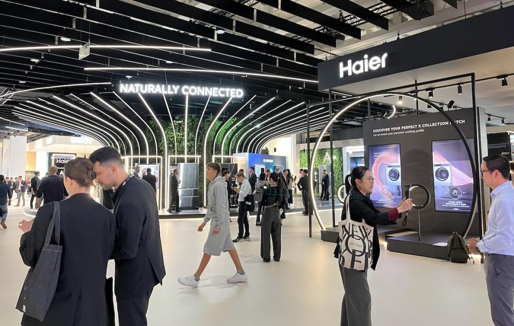 Haier Europe's vision of a 'naturally connected' ecosystem was being showcased on the company's 3,000m exhibition space in an effective display depicting the company's hOn app as a tree, with its 'branches' extending into every product category